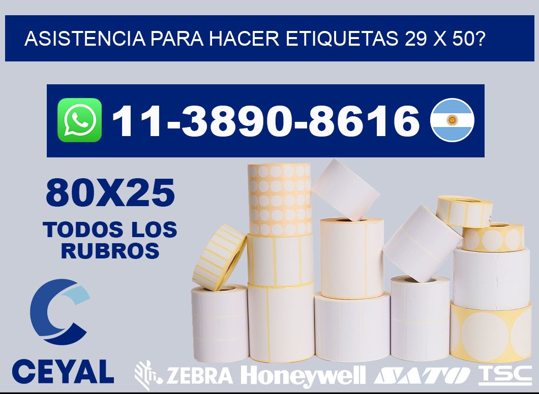 asistencia para hacer etiquetas 29 x 50?