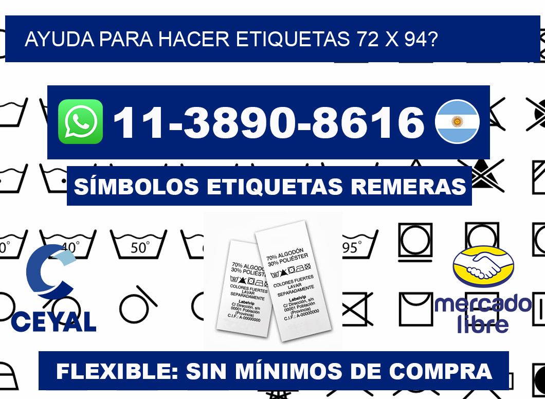 ayuda para hacer etiquetas 72 x 94?