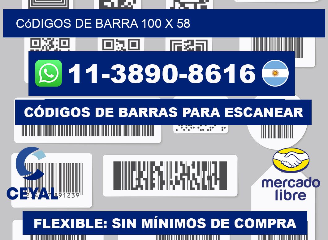 códigos de barra 100 x 58