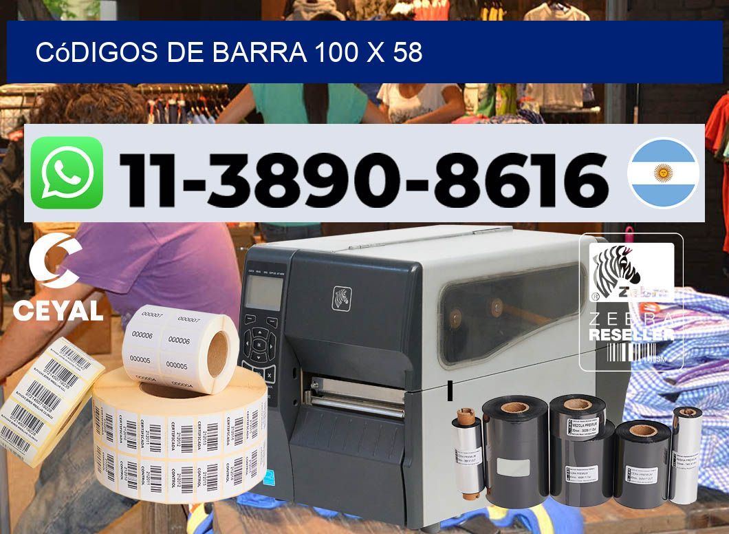 códigos de barra 100 x 58