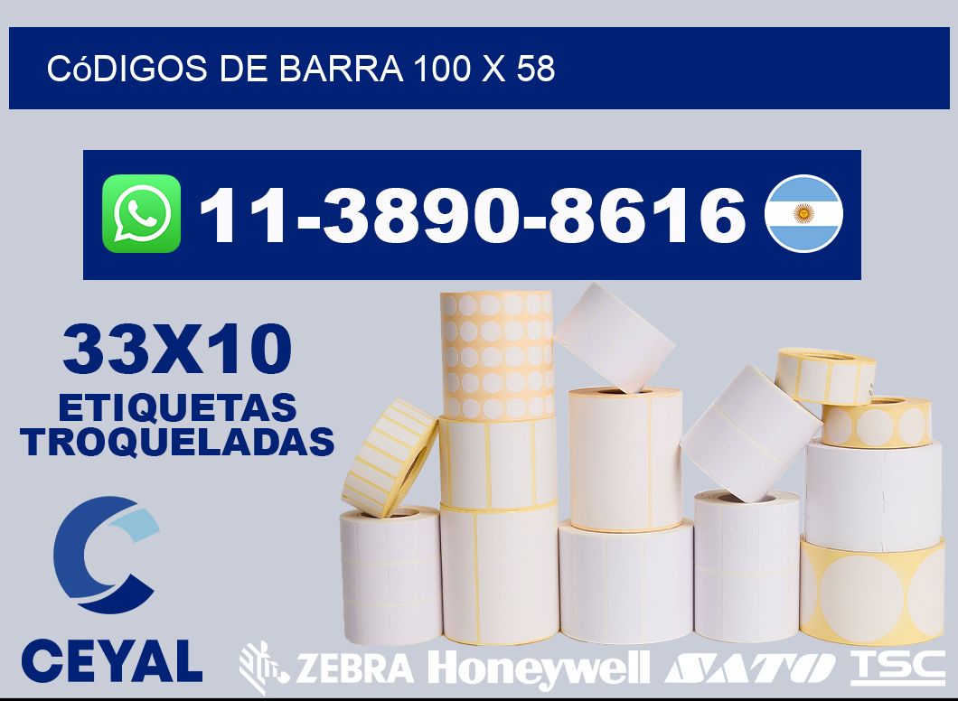 códigos de barra 100 x 58