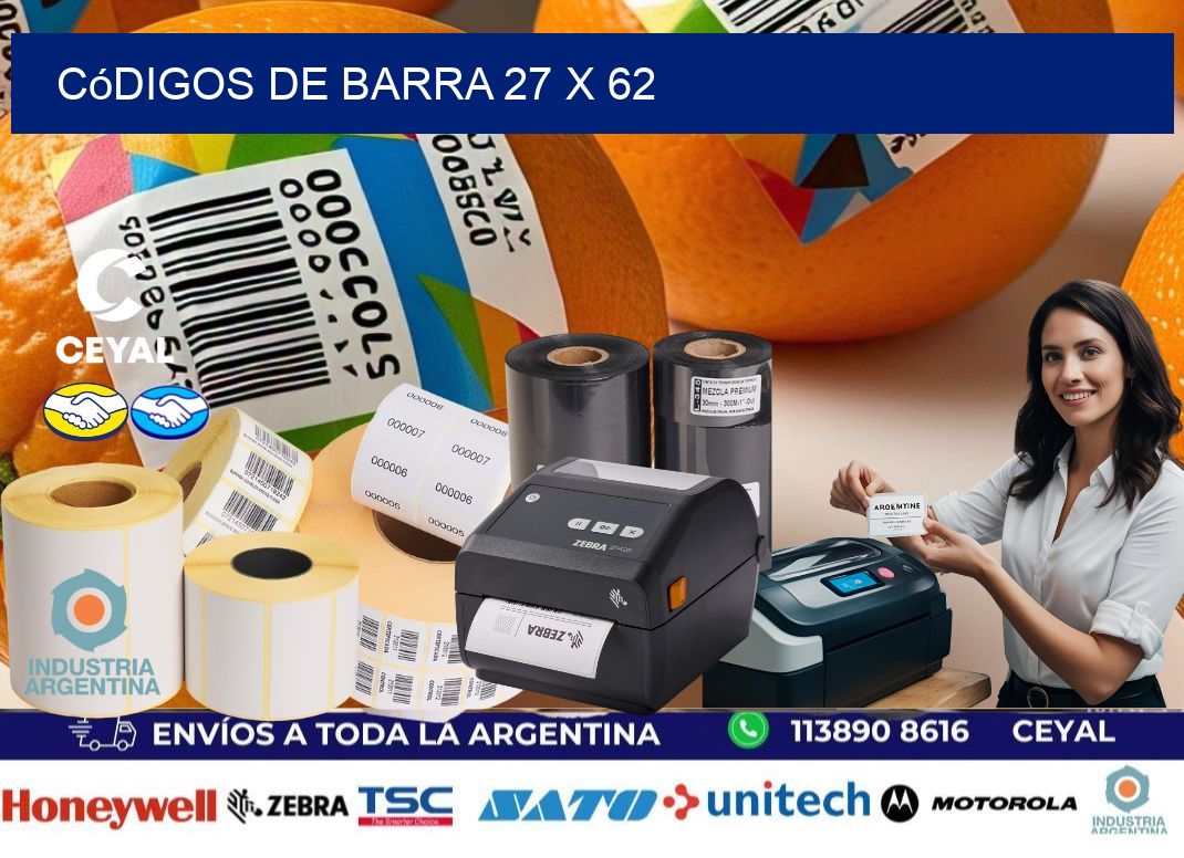 códigos de barra 27 x 62