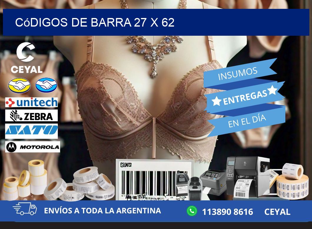 códigos de barra 27 x 62