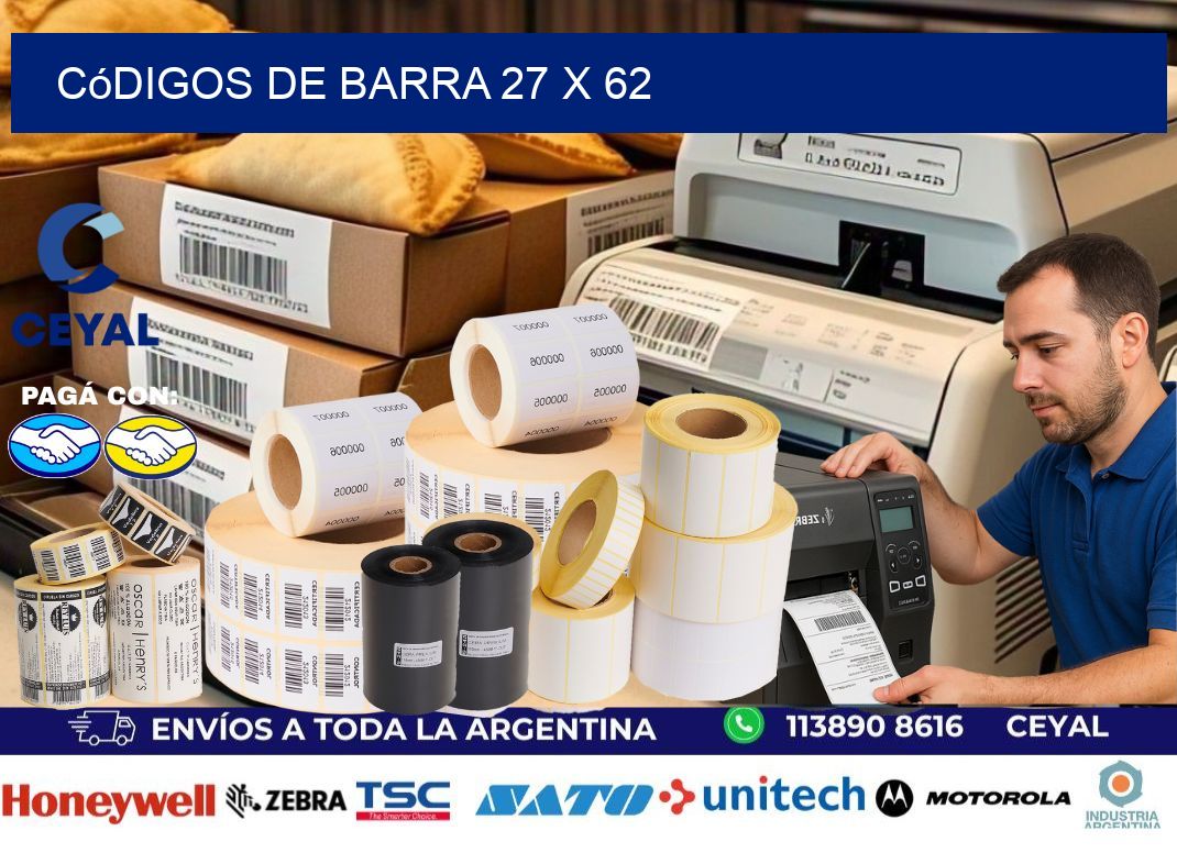 códigos de barra 27 x 62