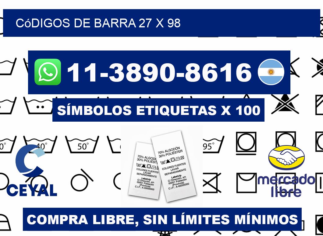 códigos de barra 27 x 98
