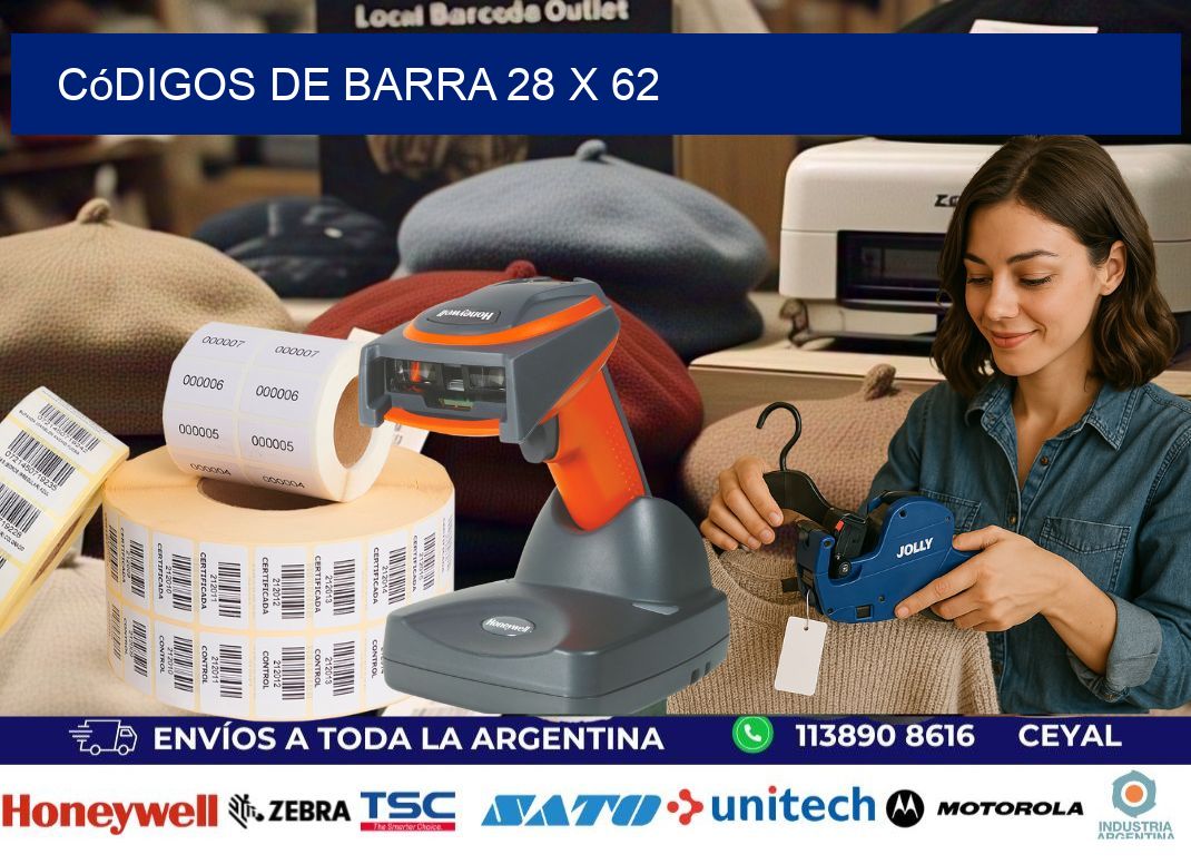 códigos de barra 28 x 62