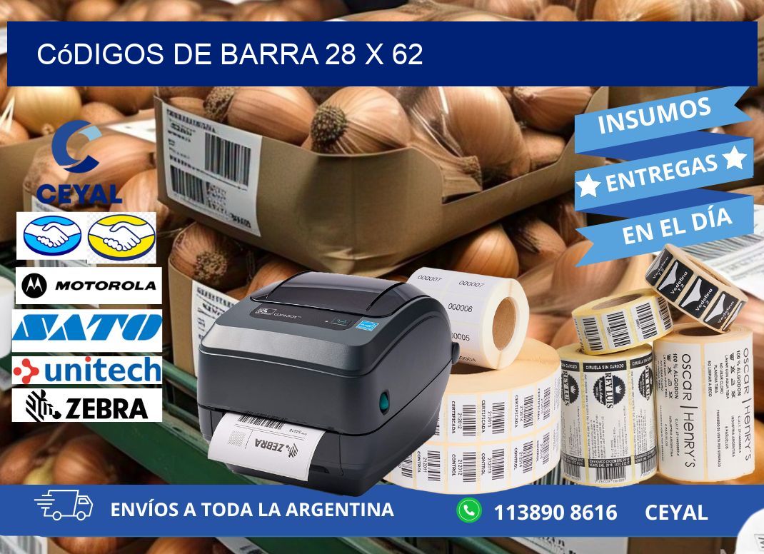 códigos de barra 28 x 62
