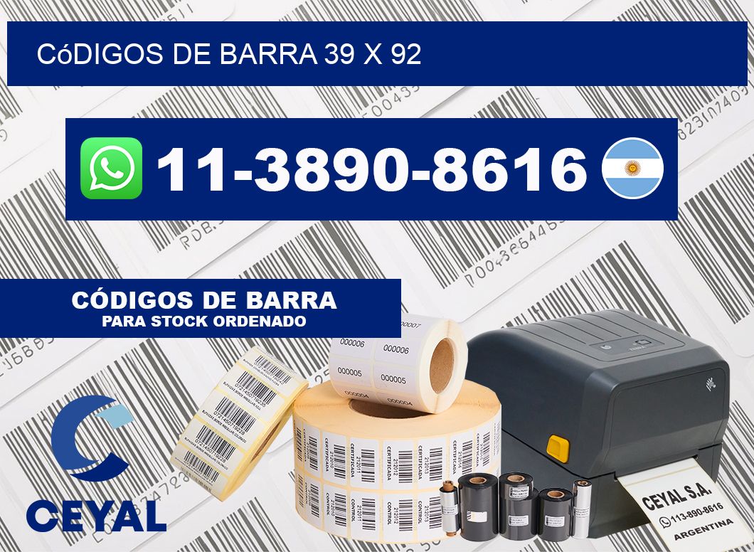 códigos de barra 39 x 92