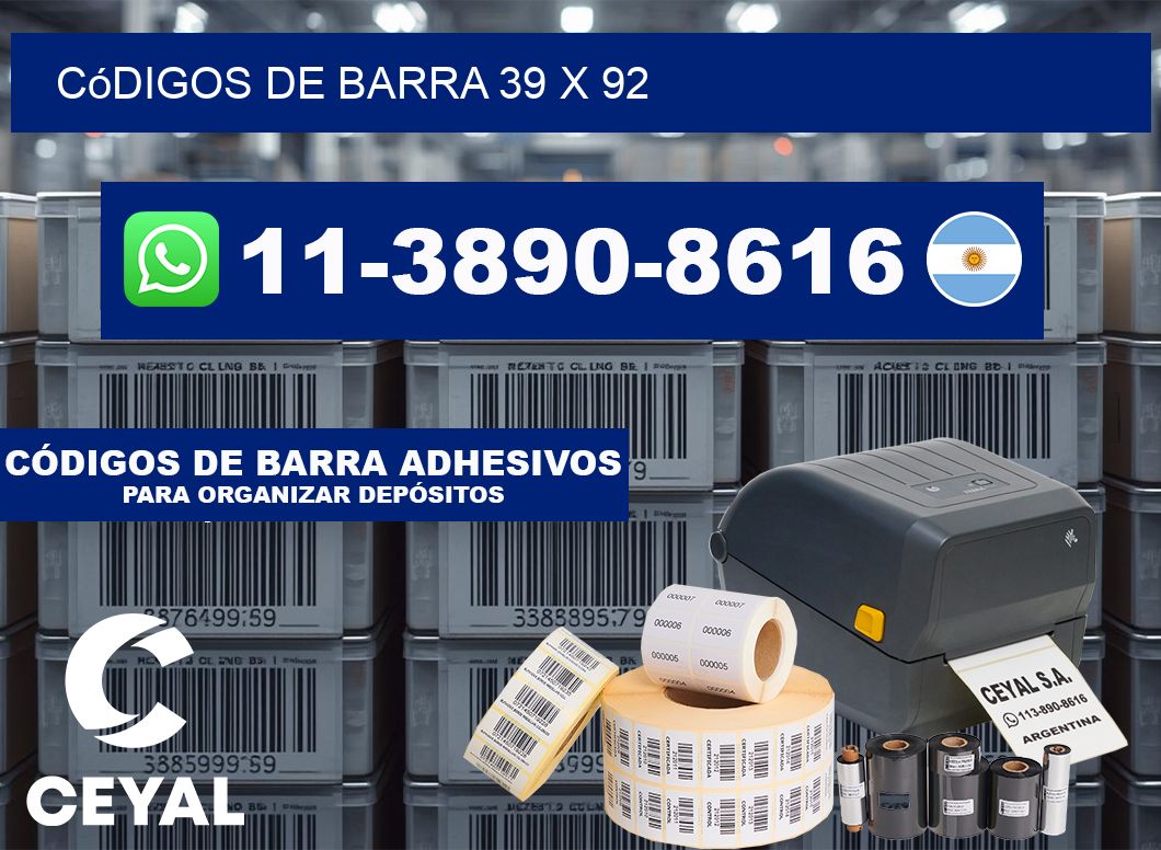 códigos de barra 39 x 92