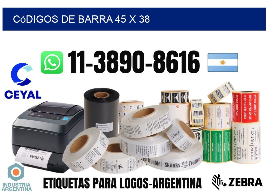 códigos de barra 45 x 38