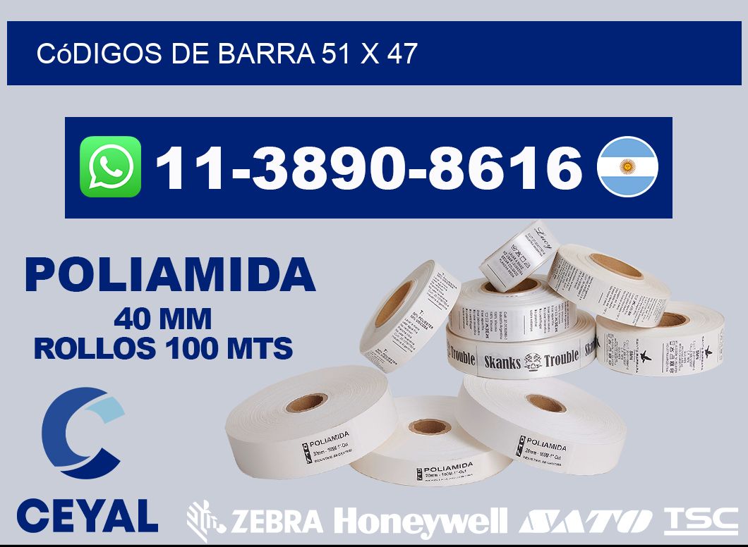 códigos de barra 51 x 47