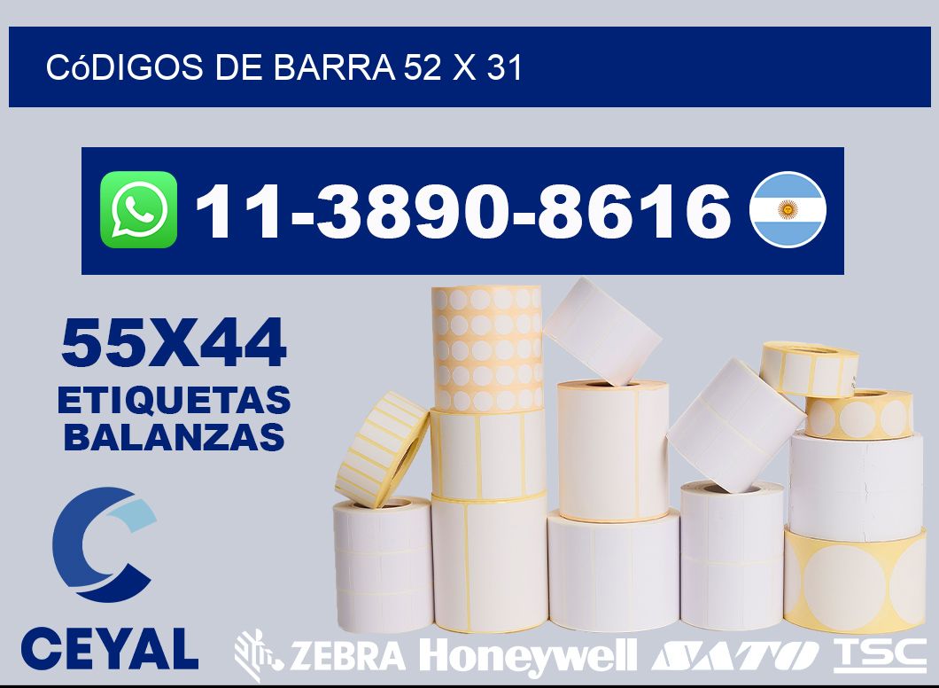 códigos de barra 52 x 31