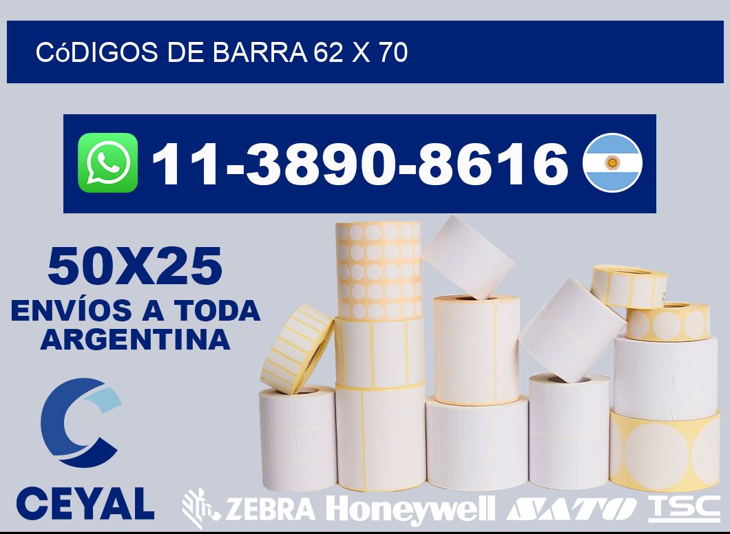 códigos de barra 62 x 70