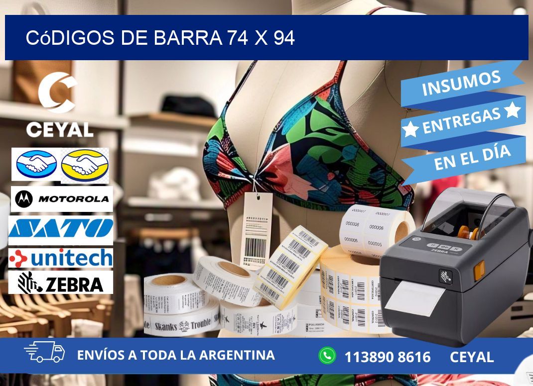 códigos de barra 74 x 94