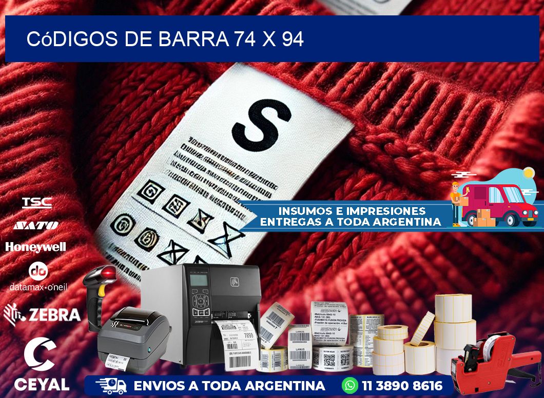 códigos de barra 74 x 94