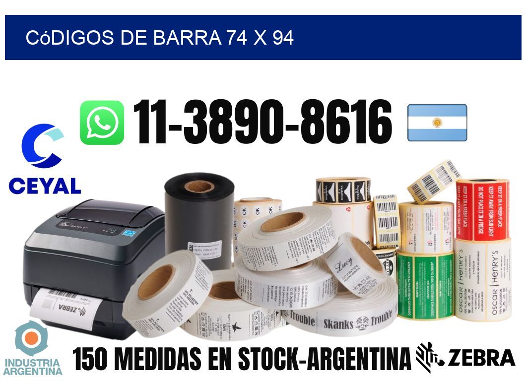 códigos de barra 74 x 94