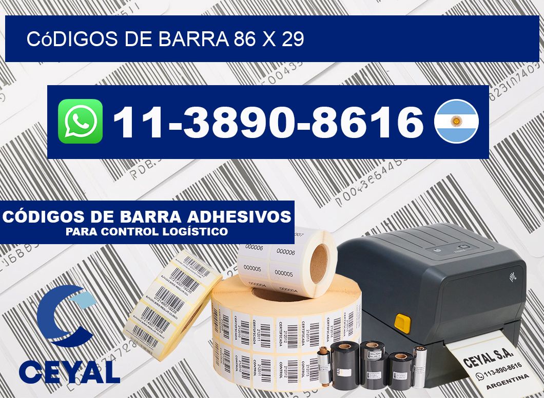 códigos de barra 86 x 29