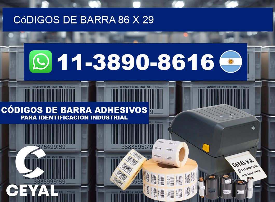 códigos de barra 86 x 29