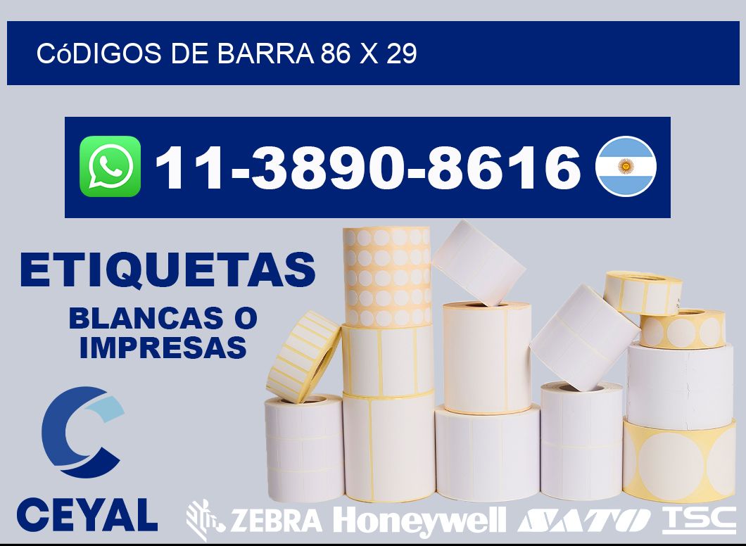 códigos de barra 86 x 29