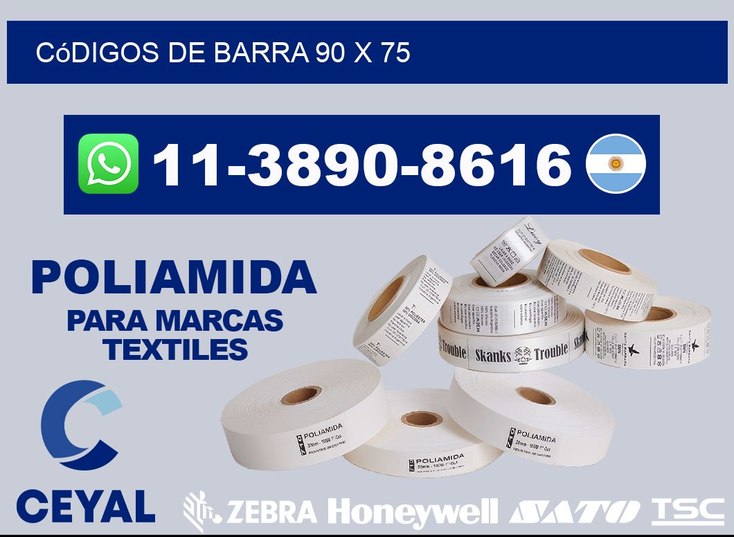 códigos de barra 90 x 75