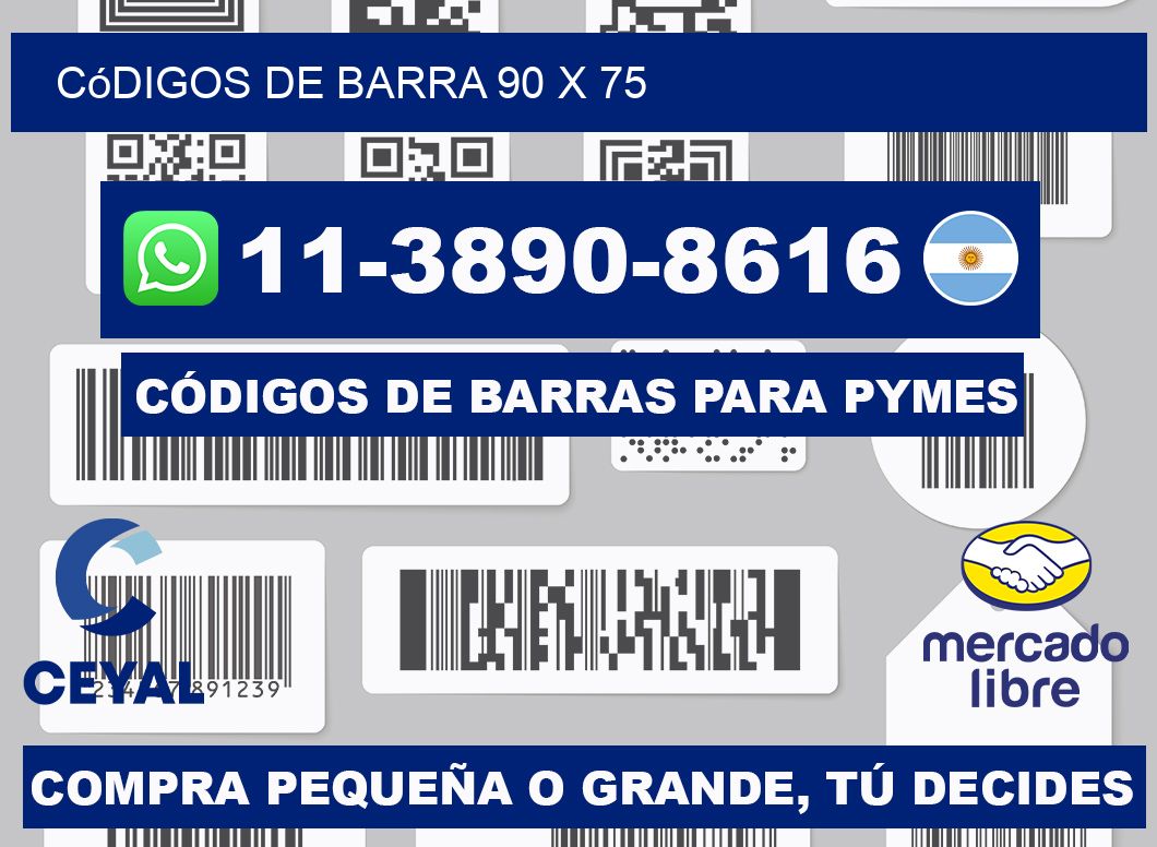 códigos de barra 90 x 75