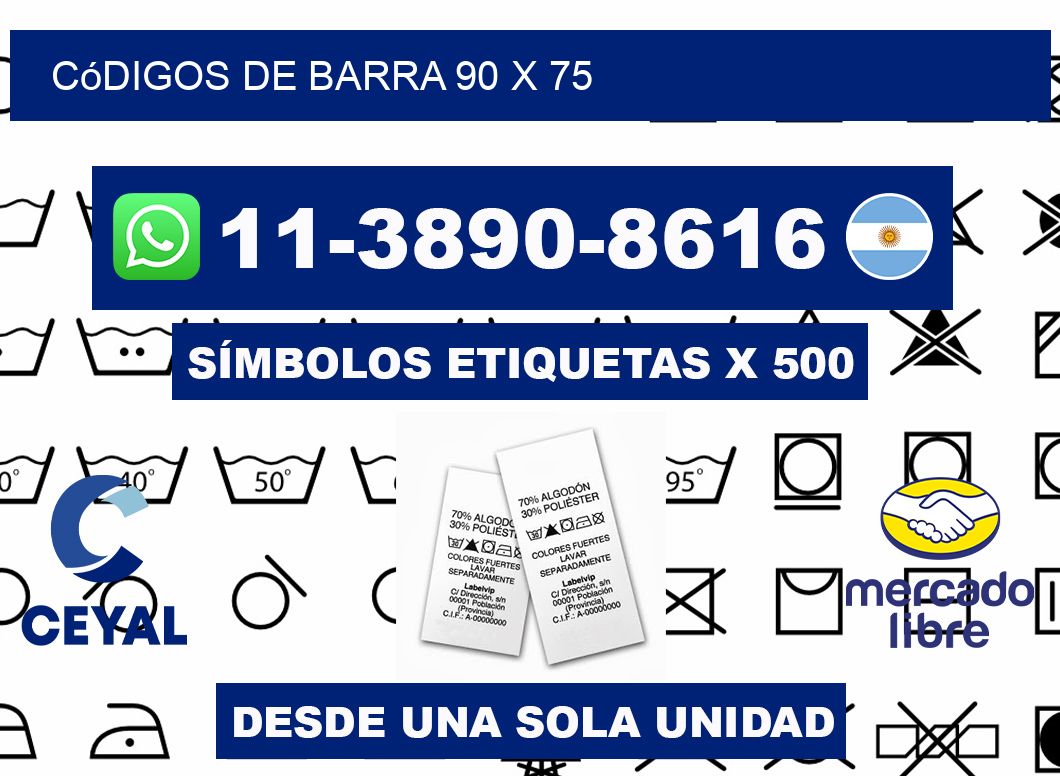 códigos de barra 90 x 75