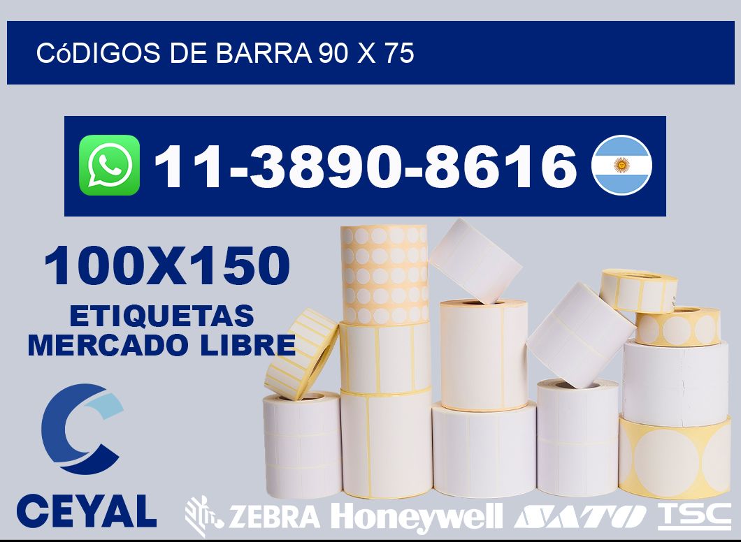 códigos de barra 90 x 75