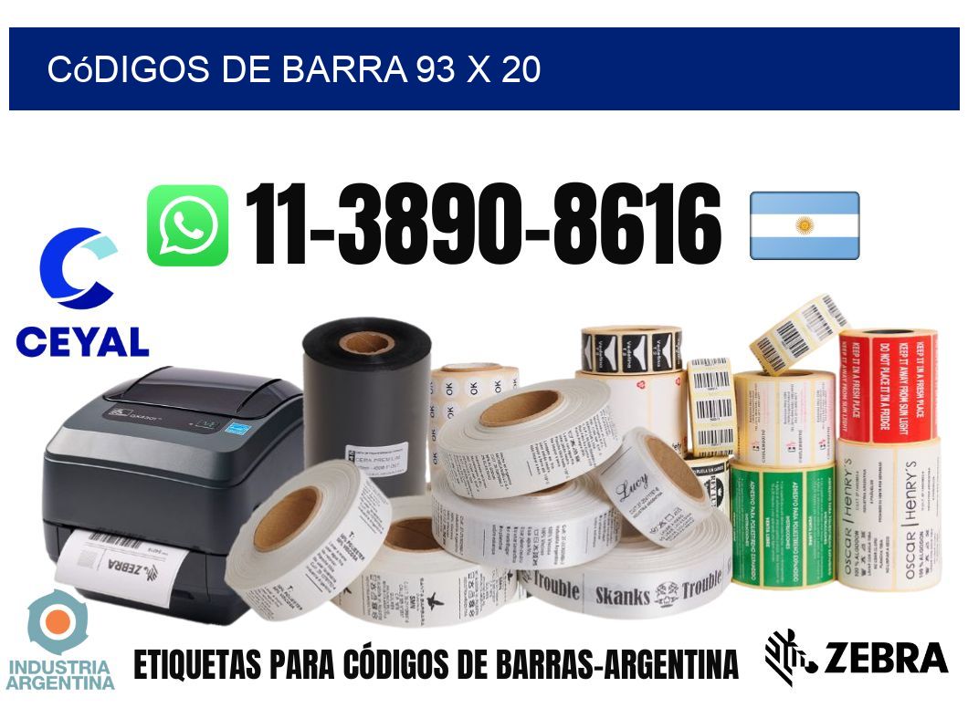códigos de barra 93 x 20