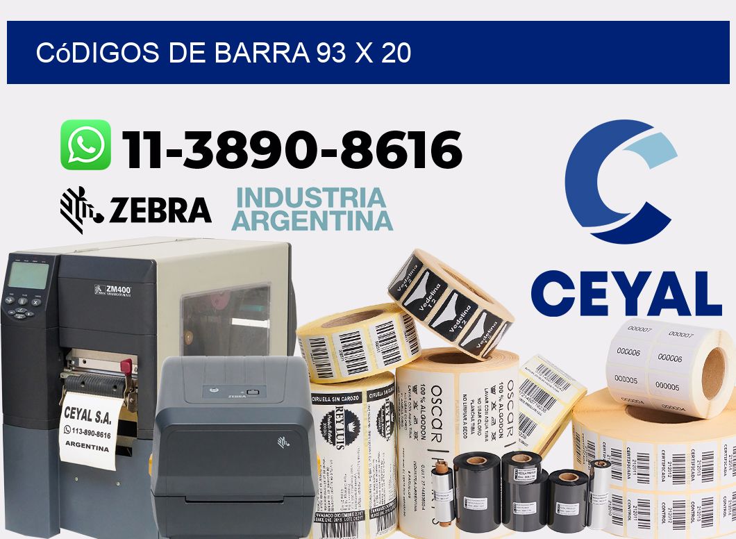 códigos de barra 93 x 20