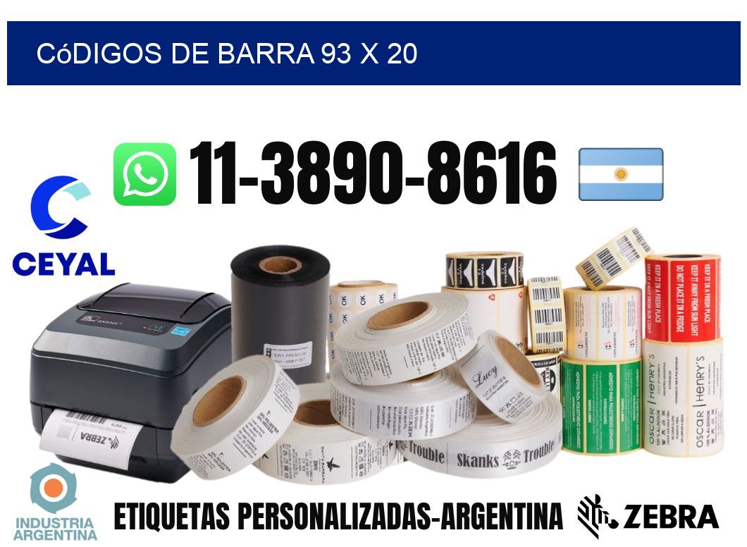 códigos de barra 93 x 20
