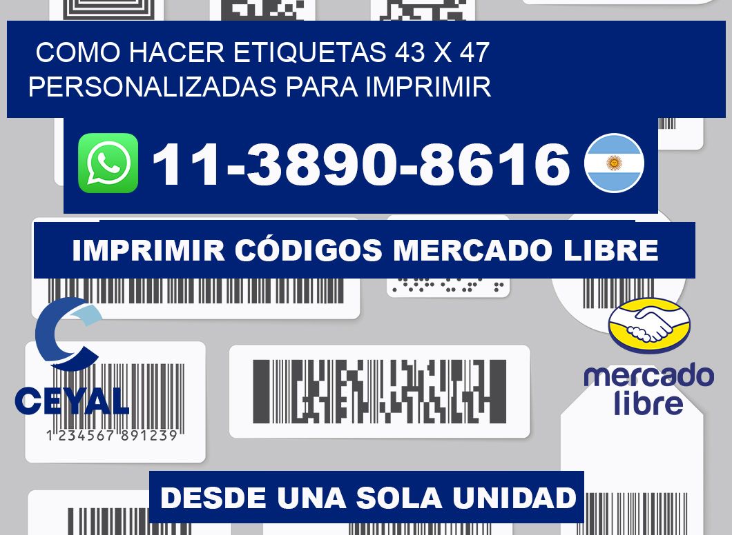 como hacer etiquetas 43 x 47 personalizadas para imprimir