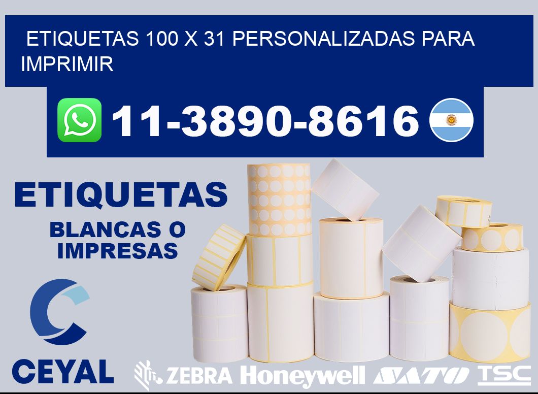 etiquetas 100 x 31 personalizadas para imprimir