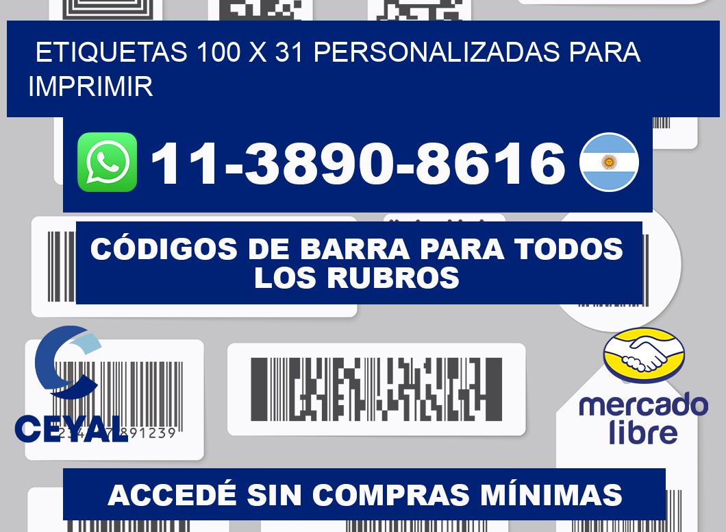 etiquetas 100 x 31 personalizadas para imprimir
