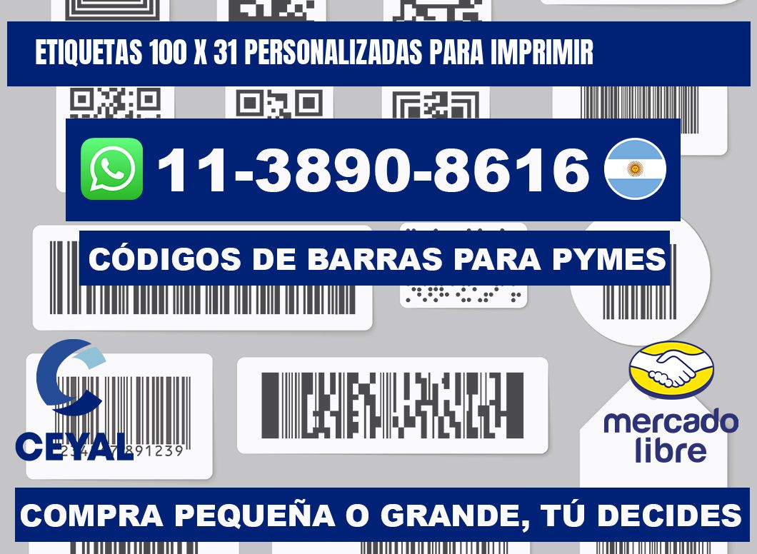 etiquetas 100 x 31 personalizadas para imprimir