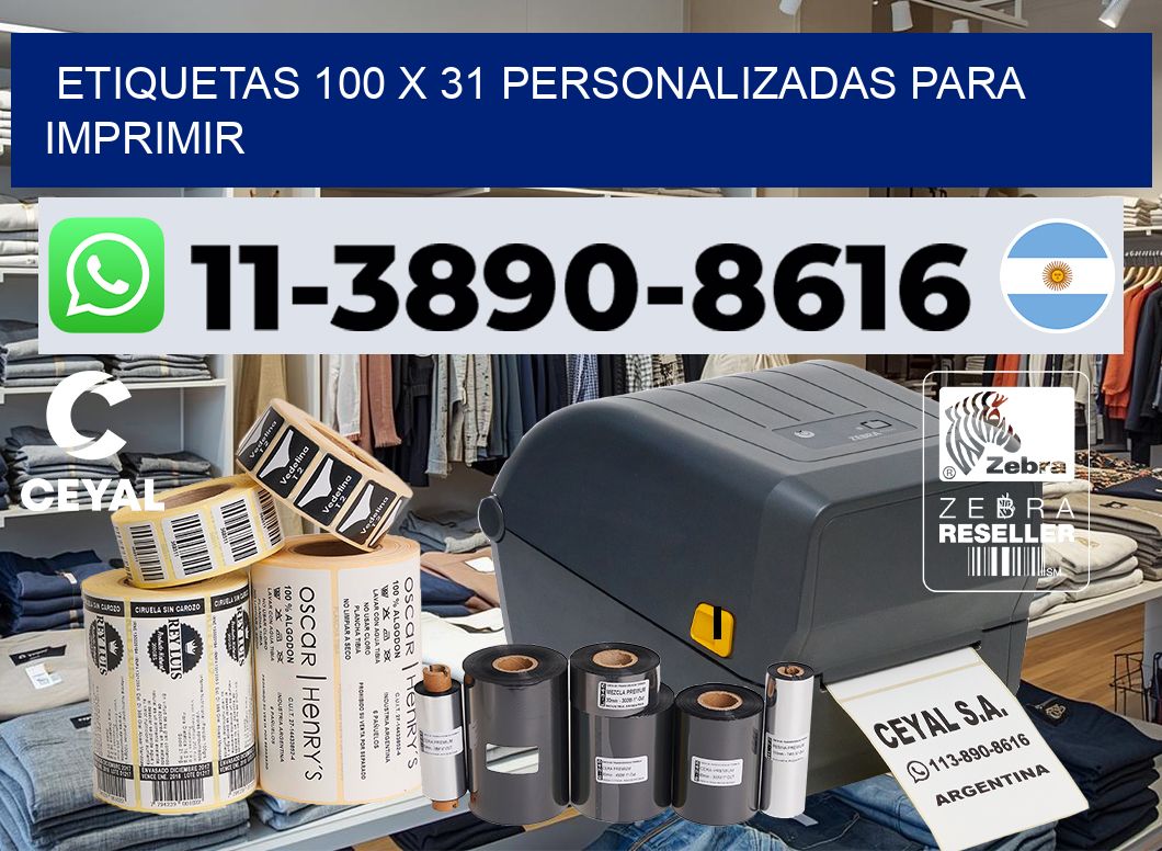 etiquetas 100 x 31 personalizadas para imprimir