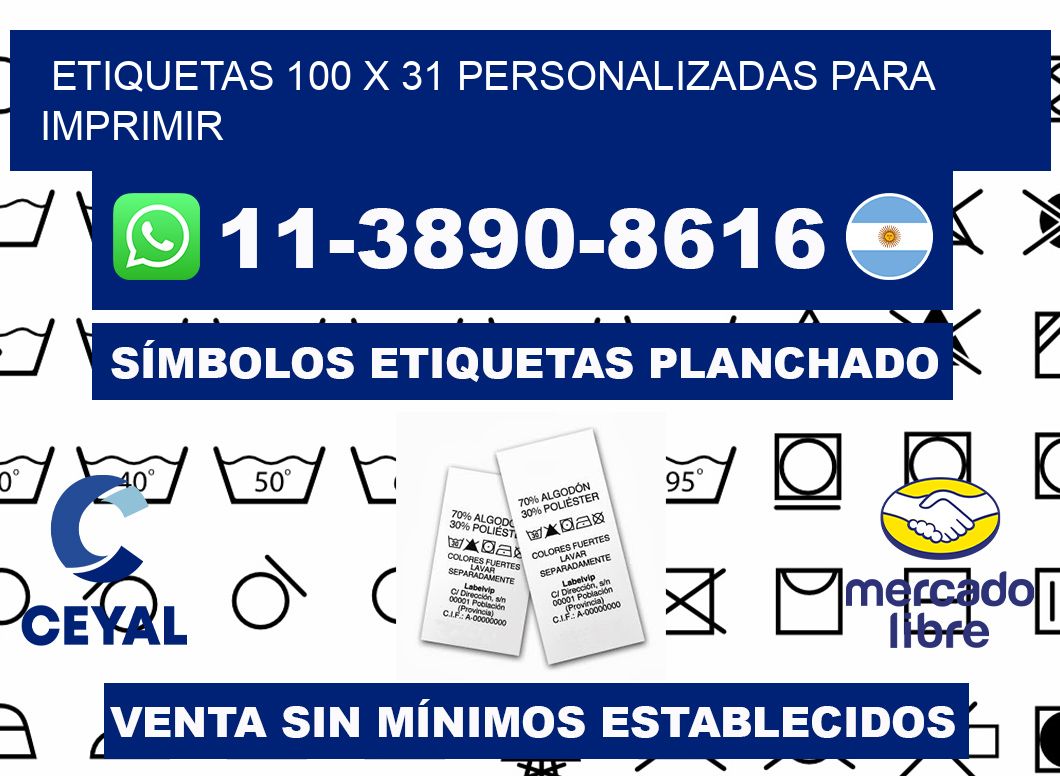 etiquetas 100 x 31 personalizadas para imprimir