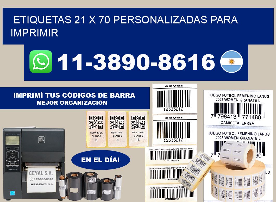 etiquetas 21 x 70 personalizadas para imprimir