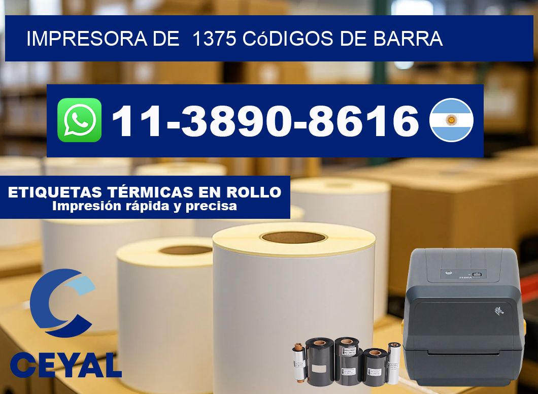 impresora de  1375 códigos de barra