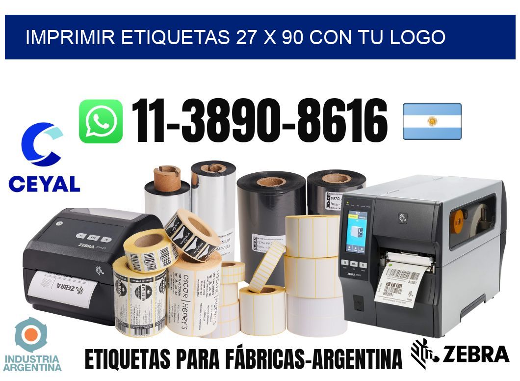 imprimir etiquetas 27 x 90 con tu logo