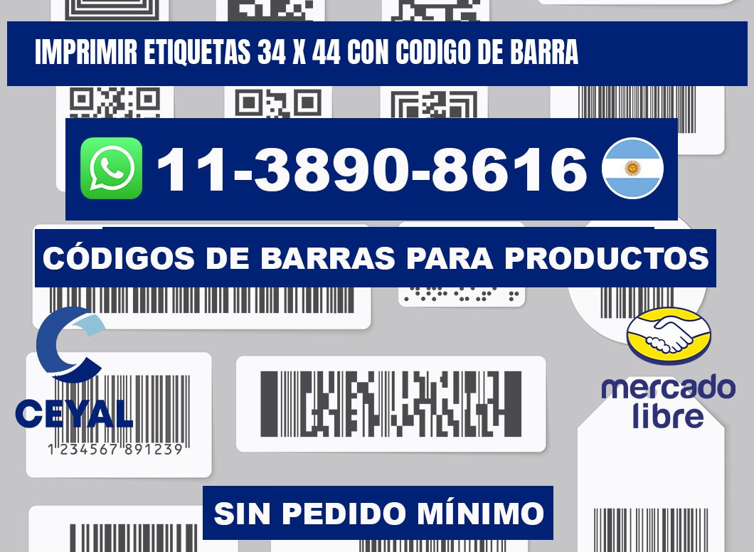 imprimir etiquetas 34 x 44 con codigo de barra