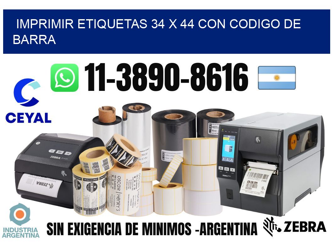 imprimir etiquetas 34 x 44 con codigo de barra