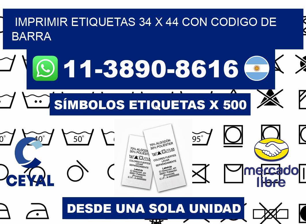imprimir etiquetas 34 x 44 con codigo de barra