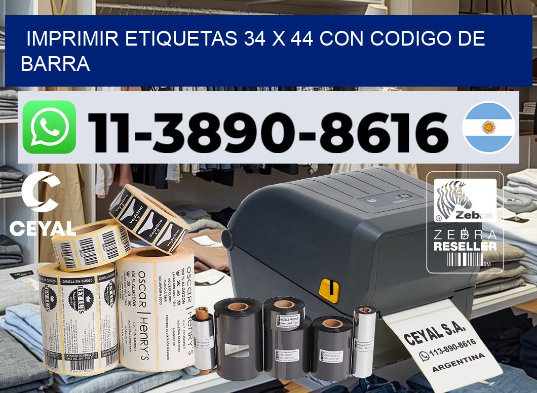 imprimir etiquetas 34 x 44 con codigo de barra