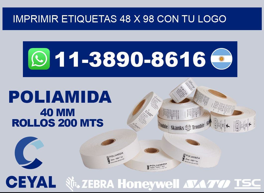 imprimir etiquetas 48 x 98 con tu logo