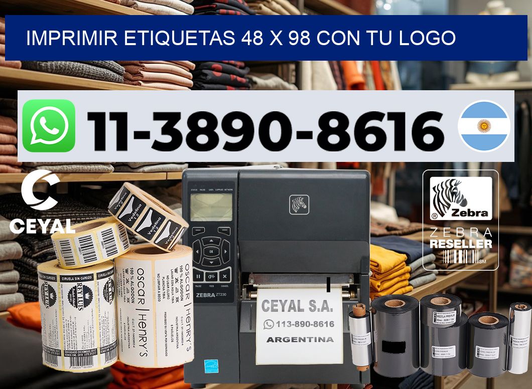 imprimir etiquetas 48 x 98 con tu logo
