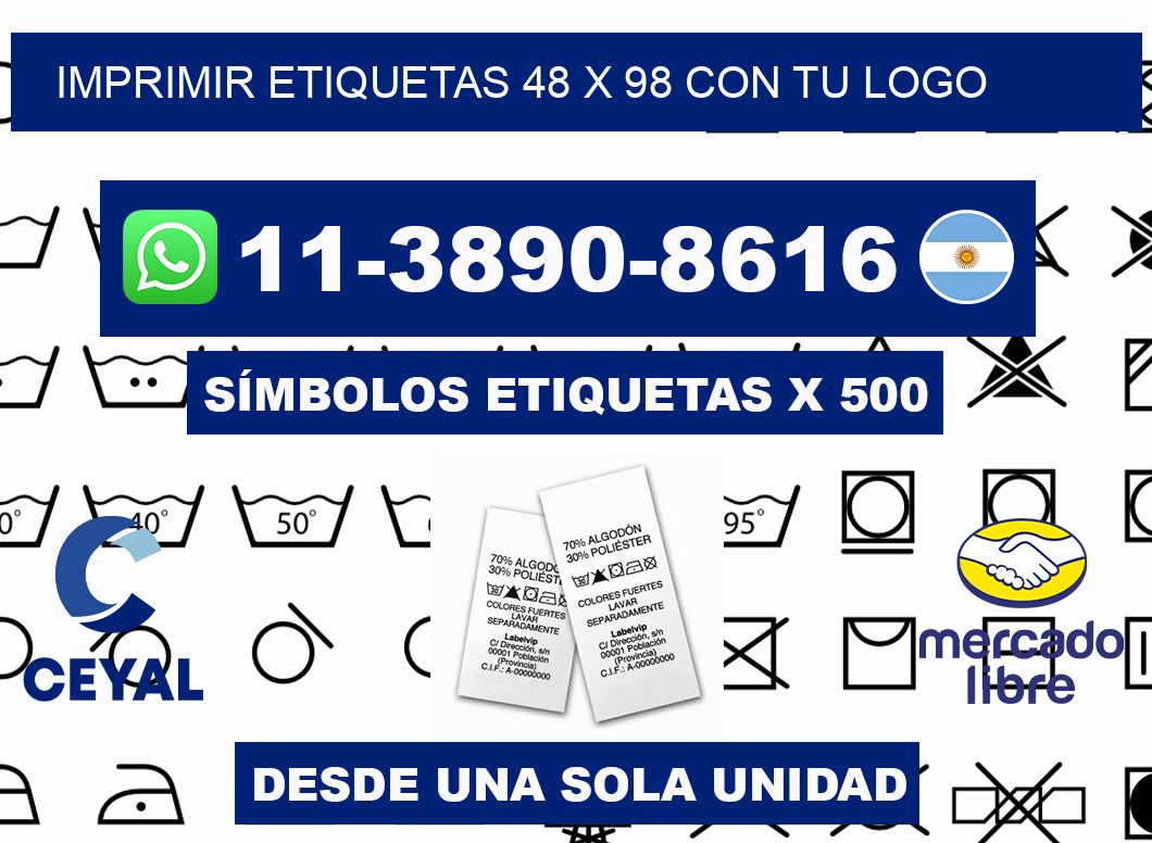 imprimir etiquetas 48 x 98 con tu logo