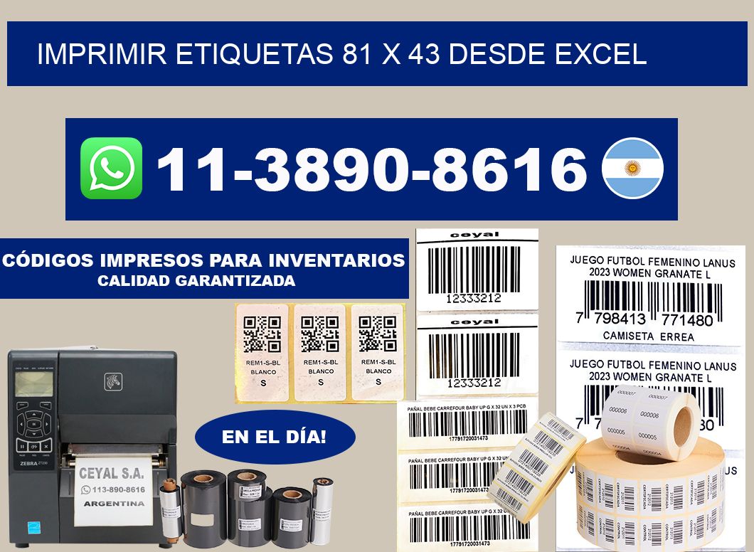 imprimir etiquetas 81 x 43 desde excel