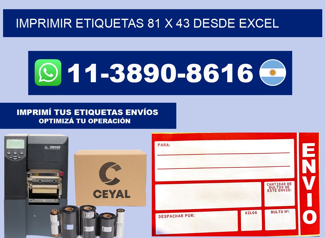 imprimir etiquetas 81 x 43 desde excel