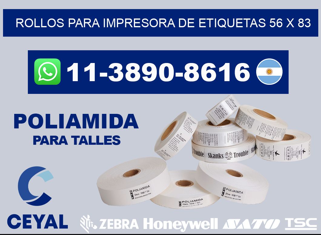 rollos para impresora de etiquetas 56 x 83