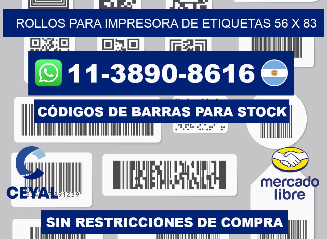 rollos para impresora de etiquetas 56 x 83